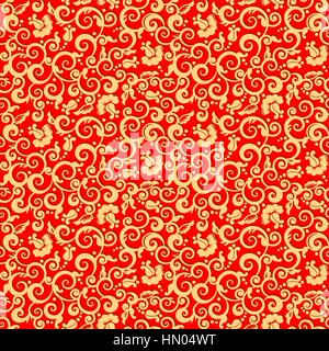 Nahtlose Urlaub rot und Gold Muster Hintergrund. Vector und hochauflösend JPG. Stock Vektor
