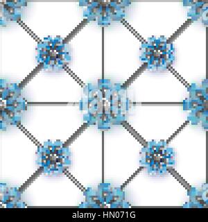 Nahtlose Blumenmuster für Stoffe, Textilien, Tapeten, Papier. Vektor. Violetten Blüten auf goldenen Gier. Stock Vektor