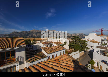 Stadtbild von weißen Dorf an der Costa Blanca, Altea, Spanien Stockfoto