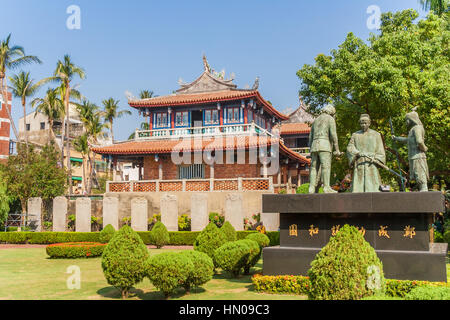 Altes Herrenhaus Proventia und Statue in der Mitte von Tainan, Taiwan Stockfoto