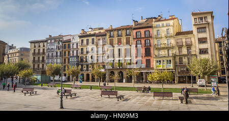 Panorama von der zentrale Platz Plaza Del Castillo in Pamplona, Spanien Stockfoto