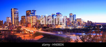 Nördlich von Calgary Downtown Sonnenuntergang Stockfoto