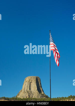 Devils Tower Nationalmonument, Devils Tower in Wyoming Stockfoto