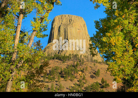 Devils Tower Nationalmonument, Devils Tower in Wyoming Stockfoto