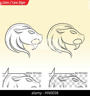 Vektor-Illustration von Leo astrologischen Tierkreiszeichen Sternzeichen Skizze Stock Vektor