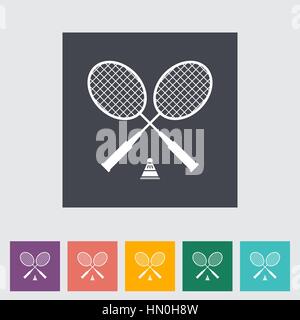 Badminton. Einzelne flache Symbol. Vektor-Illustration. Stock Vektor
