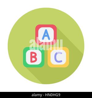 Blöcke-Symbol. Flache Vektor zugehörige Symbol mit langen Schatten für Web und mobile Anwendungen. Es ist einsetzbar als - Infografik-Element, Symbol, Piktogramm, Logo Stock Vektor