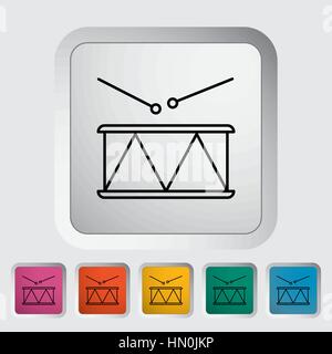 Trommel, dünne Linie flach Vektor Verwandte Symbolsatz für Web und mobile Anwendungen. Es kann als - Symbol, Piktogramm, Infografik-Element verwendet werden. Vektor-Illustra Stock Vektor