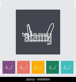 Messer. Übersicht-Symbol auf die Schaltfläche. Vektor-Illustration. Stock Vektor