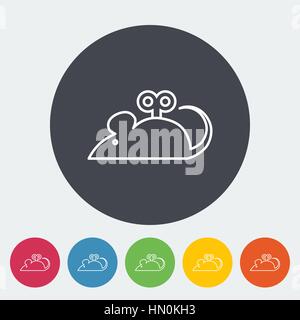 Maus-Spielzeug-Symbol. Dünne Linie flach Vektor im Zusammenhang mit Symbol für Web und mobile Anwendungen. Es kann als - Logo, Symbol, Piktogramm, Infografik-Element verwendet werden. Ve Stock Vektor