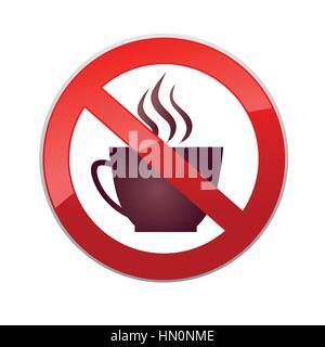 Die Getränke sind nicht erlaubt. keine kaffeetassensymbol. Heiße Getränke Symbol. Nehmen oder take-out-Tee trinken. Stock Vektor
