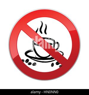 Die Getränke sind nicht erlaubt. keine kaffeetassensymbol. Heiße Getränke Symbol. Nehmen oder take-out-Tee trinken. Stock Vektor