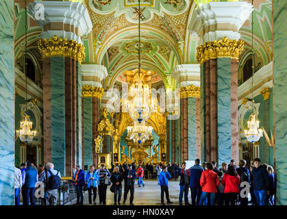 Innenraum der Peter und Paul Kathedrale, Sankt Petersburg, Russland Stockfoto