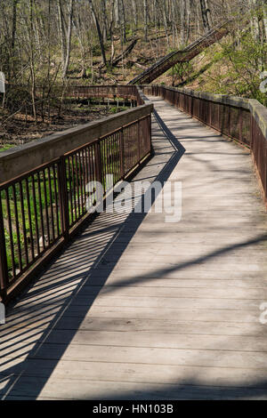 Ein Gehweg im Scarborough Schluchten System von Urban Wälder und Wanderwege in der Nähe von Toronto, Ontario, Kanada. Stockfoto