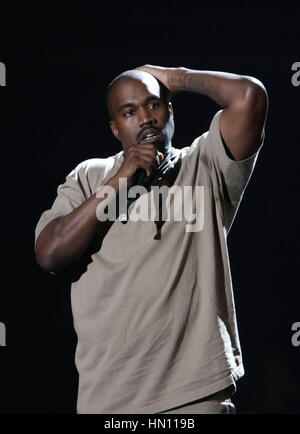 Rapper Kanye West bei den MTV Video Music Awards am 30. August 2015 in Los Angeles. Foto von Francis Specker Stockfoto