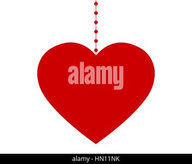 Herz auf Valentines Tag auf weißem Hintergrund Stock Vektor