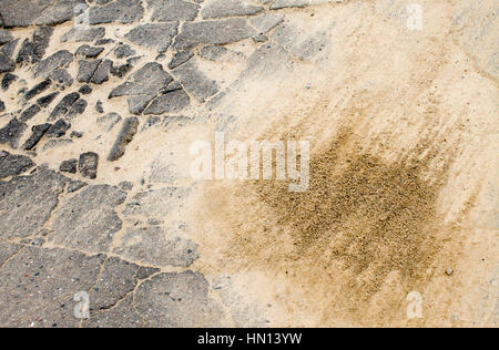 zerstörter Asphalt, es ist für einen Hintergrund, Design, die Draufsicht auf Ruine verwendet, asphalt Stockfoto