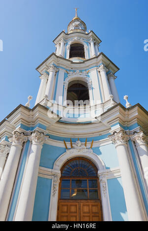 Glocke, Turm der St.-Nikolaus Kathedrale, Sennaya Ploshchad, St. Petersburg, Russland Stockfoto
