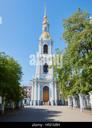 Glocke, Turm der St.-Nikolaus Kathedrale, Sennaya Ploshchad, St. Petersburg, Russland Stockfoto