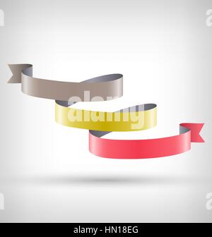 Infografik-Element gebogen Band auf Graustufen Stock Vektor