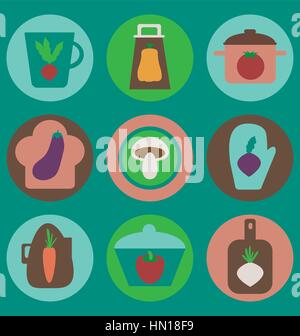 Küche Icons set Stock Vektor