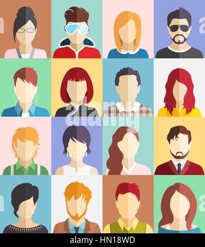 Gruppe von Personen steht Avatare Icons Stock Vektor
