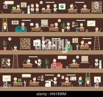 Nahtlose Office Konzept Coworking Space People Management Stock Vektor