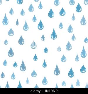 Wassertropfen nahtlose Muster. Regentropfen Hintergrund. regen Textur. Stock Vektor