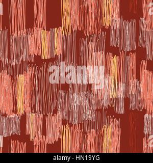 Abstrakte geometrische nahtlose Muster. Farbe Bleistift Zeichnung Linie Textur stilvolle abstrakte Zier abgestreift Hintergrund Stock Vektor