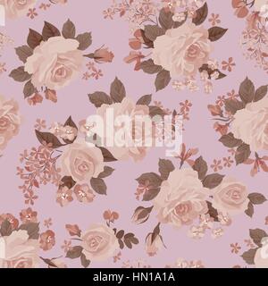 Floralen Muster. Blume Rose posy Aquarell Anlage im Retro-stil. zierpflanzen Hintergrund blühen Stock Vektor