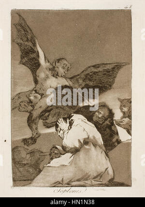 Museo del Prado - Goya - Caprichos - Nr. 48 - Soplones Stockfoto