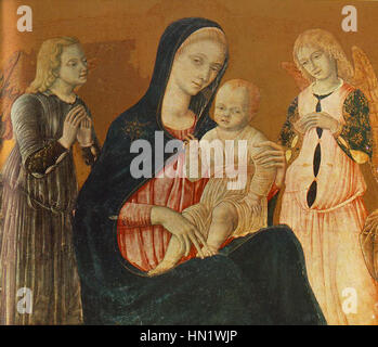 Matteo di Giovanni - Madonna mit Kind und zwei Engeln - WGA14672 Stockfoto