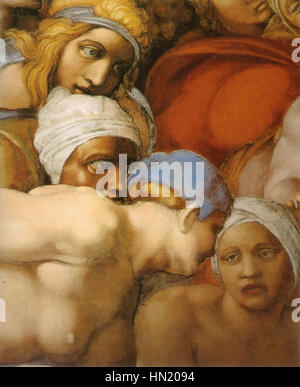 Michelangelo, Giudizio Universale, Details 14 Stockfoto