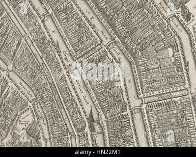 Karte von Amsterdam, 1625 Stockfoto