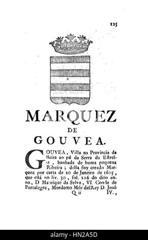 Memorias Historicas e Genealogicas Dos Grandes de Portugal - Marquez de Gouvea Stockfoto