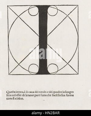 Luca Pacioli, De Divina Proportione, Buchstabe I Stockfoto