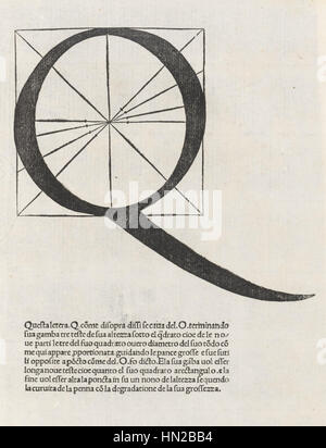 Luca Pacioli, De Divina Proportione, Buchstaben Q Stockfoto