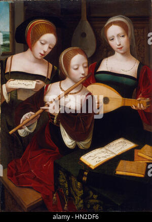 Meister der weiblichen Halbfiguren-drei Musiker AC1992.152.142 Stockfoto