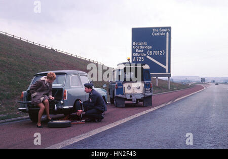 Austin A40 Farina Zusammenbruch mit RAC-1967 Stockfoto