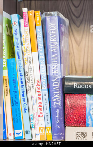 Mehrere Bücher in der Bibliothek-Holzhaus Stockfoto