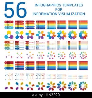 Infografik-Vorlagen für die Visualisierung von Informationen, Elemente, skizzieren, Timelines, Pie Chart, Pfeile, Flächendiagramm, für 3, 4, 5, 6,7,8,9,10 Schritte, O Stock Vektor