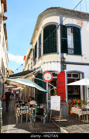 Zona Velha alte Stadt Café Bar, Funchal, Madeira Stockfoto