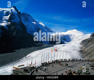 Großglockner-Gebirge und die Pasterze-Gletscher, Kärnten, Österreich Stockfoto