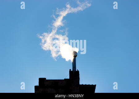 Flue verschmutzte Rauch gas indostry Stockfoto