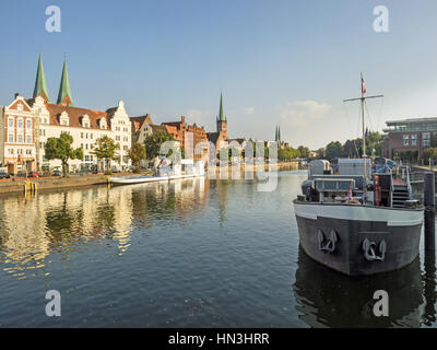 Skyline der Stadt Lübeck, Deutschland Stockfoto