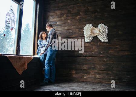 Paar auf die Geburt vorbereiten. Stockfoto