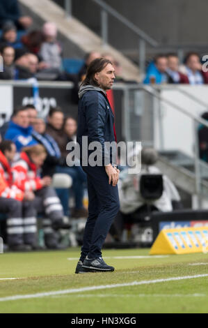 Sinsheim, Deutschland. 4. Februar 2017. Martin Schmidt (Mainz) Fußball: Bundesliga-match zwischen TSG 1899 Hoffenheim 4: 0-1. FSV Mainz 05 im Rhein-Neckar-Arena in Sinsheim, Deutschland. Bildnachweis: Maurizio Borsari/AFLO/Alamy Live-Nachrichten Stockfoto