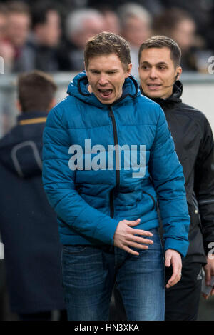 Sinsheim, Deutschland. 4. Februar 2017. Julian Nagelsmann (Hoffenheim) Fußball: Bundesliga-match zwischen TSG 1899 Hoffenheim 4: 0-1. FSV Mainz 05 im Rhein-Neckar-Arena in Sinsheim, Deutschland. Bildnachweis: Maurizio Borsari/AFLO/Alamy Live-Nachrichten Stockfoto