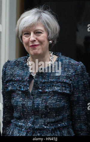 London, UK. 8. Februar 2017. Premierminister Theresa Mai trifft sich Staats-und Regierungschefs Großbritanniens Überseegebiete in 10 Downing Street. Bildnachweis: Mark Kerrison/Alamy Live-Nachrichten Stockfoto
