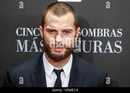 Madrid, Spanien. 8. Februar 2017. Jamie Dornan bei der 50 dunkleren Schattierungen Premiere im Kinepolis Theater in Madrid, Spanien February08, 2017. Bildnachweis: Jimmy Olsen/Medien Punch *** kein Kredit Spanien ***: MediaPunch Inc/Alamy Live-Nachrichten Stockfoto